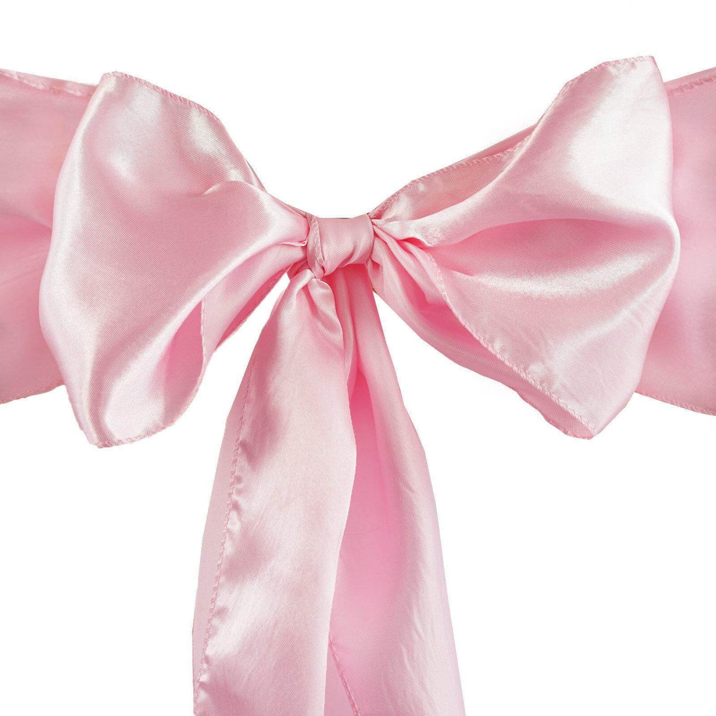 5 Pack Satin Chair Sashes Pink - Durable Chair Bows with Shiny Finish 6"x106"