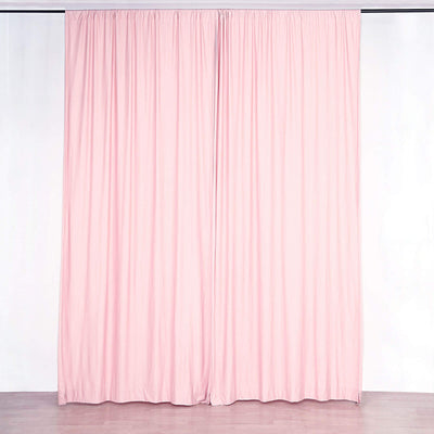 2 Pack Blush Scuba Polyester Event Curtain Drapes, Durable Flame Resistant Backdrop Event Panels Wrinkle Free with Rod Pockets - 10ftx10ft