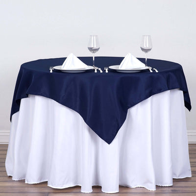 Polyester Square 54"x54" Tablecloth Navy Blue - Wrinkle-Resistant & Durable Table Cover