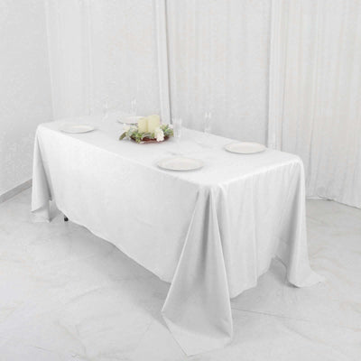 Polyester 72"x120" Rectangle Tablecloth White - Durable and Stylish Table Cover for Events