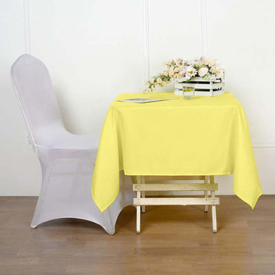 Polyester Square 54"x54" Tablecloth Yellow - Wrinkle-Resistant & Durable Table Cover