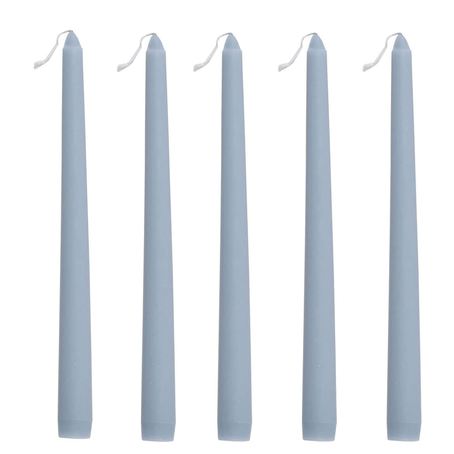 10-Pack Taper Candles Premium Wax Design Dusty Blue - Unscented Candles for Upscale Settings 10"