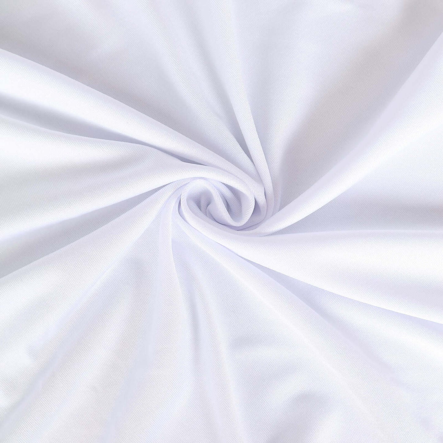 Spandex Rectangle 72"x30" Table Skirt White with Wavy Skirt-Like Effect Stylish Table Cover for Weddings, Banquets & Trade Shows