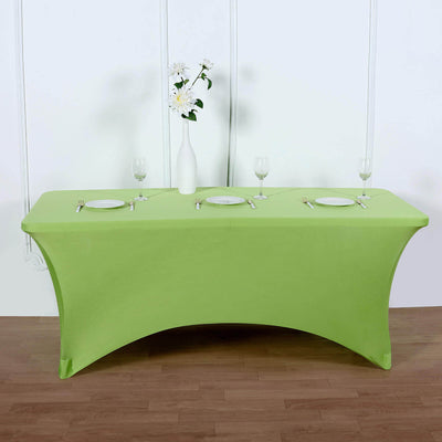 Stretch Spandex 6ft Rectangle Tablecloth Apple Green - Durable Form-Fitting Table Cover