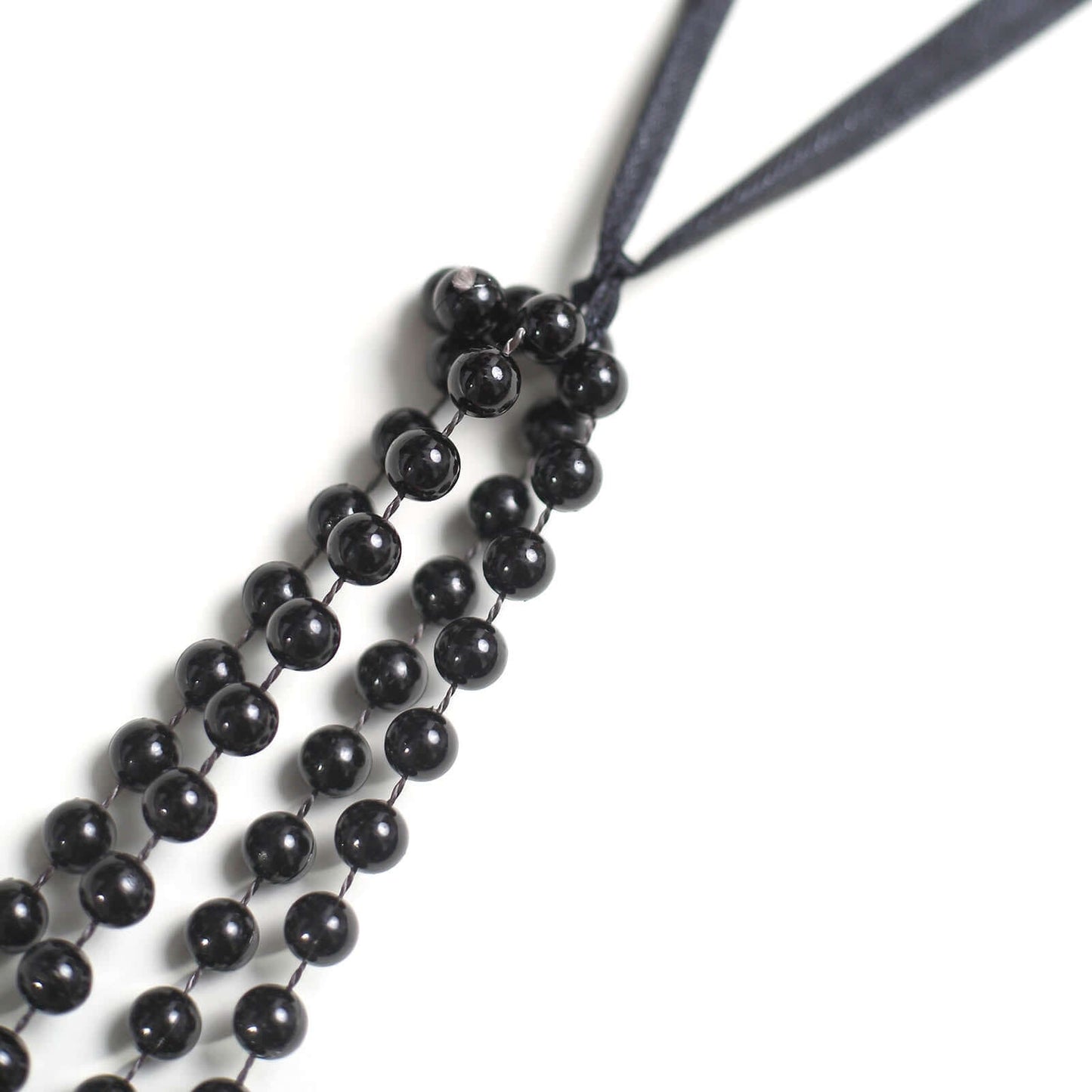 Faux Pearl Beaded 16" Chair Back Garland Sash Black Gatsby-Inspired Style - Pre-Tied Chic Wedding Decor for Chiavari Chairs