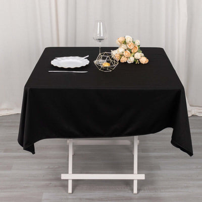 Scuba Square 54"x54" Tablecloth Black - Wrinkle Free & Stain Resistant Table Cover