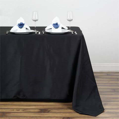 Polyester 50"x120" Rectangle Tablecloth Black - Wrinkle-Resistant Table Cover