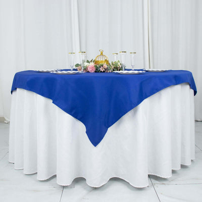 Premium Polyester 54"x54" Table Overlay Square Tablecloth Royal Blue - Stain and Wrinkle-Resistant 220GSM Table Topper
