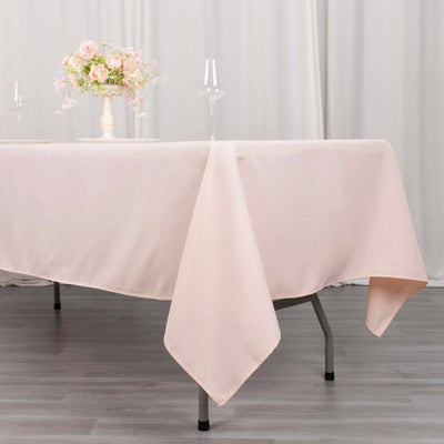 Premium Polyester 60"x102" Rectangle Tablecloth Blush - Durable 220GSM Wrinkle-Resistant Table Cover