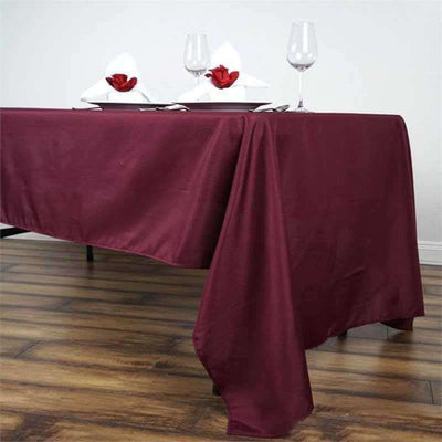 Polyester 60"x126" Rectangle Tablecloth Burgundy - Wrinkle-Resistant Table Cover