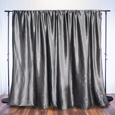 Charcoal Gray Crushed Velvet Backdrop Curtain – 8ft x 8ft Event Drape with Rod Pocket, Privacy Panel for Photo Booths & Events