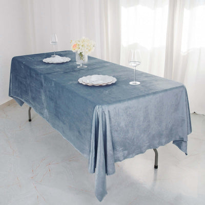 Premium Velvet 60"x102" Rectangle Tablecloth Dusty Blue - Reusable & Soft Table Cover