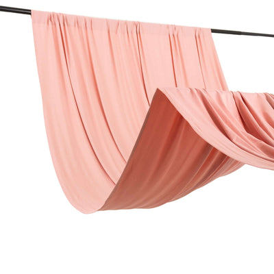 Dusty Rose 4-Way Stretch Spandex Event Curtain Drapes, Wrinkle Free Backdrop Event Panel with Rod Pockets - 5ftx10ft
