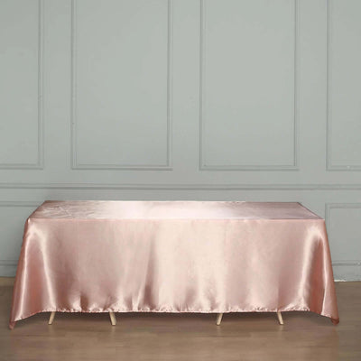 Satin Rectangular 60"x126" Tablecloth Dusty Rose - Smooth and Lustrous Table Cover