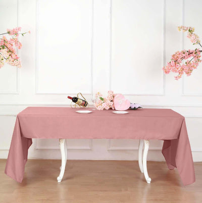 Polyester 60"x126" Rectangle Tablecloth Dusty Rose - Wrinkle-Resistant Table Cover
