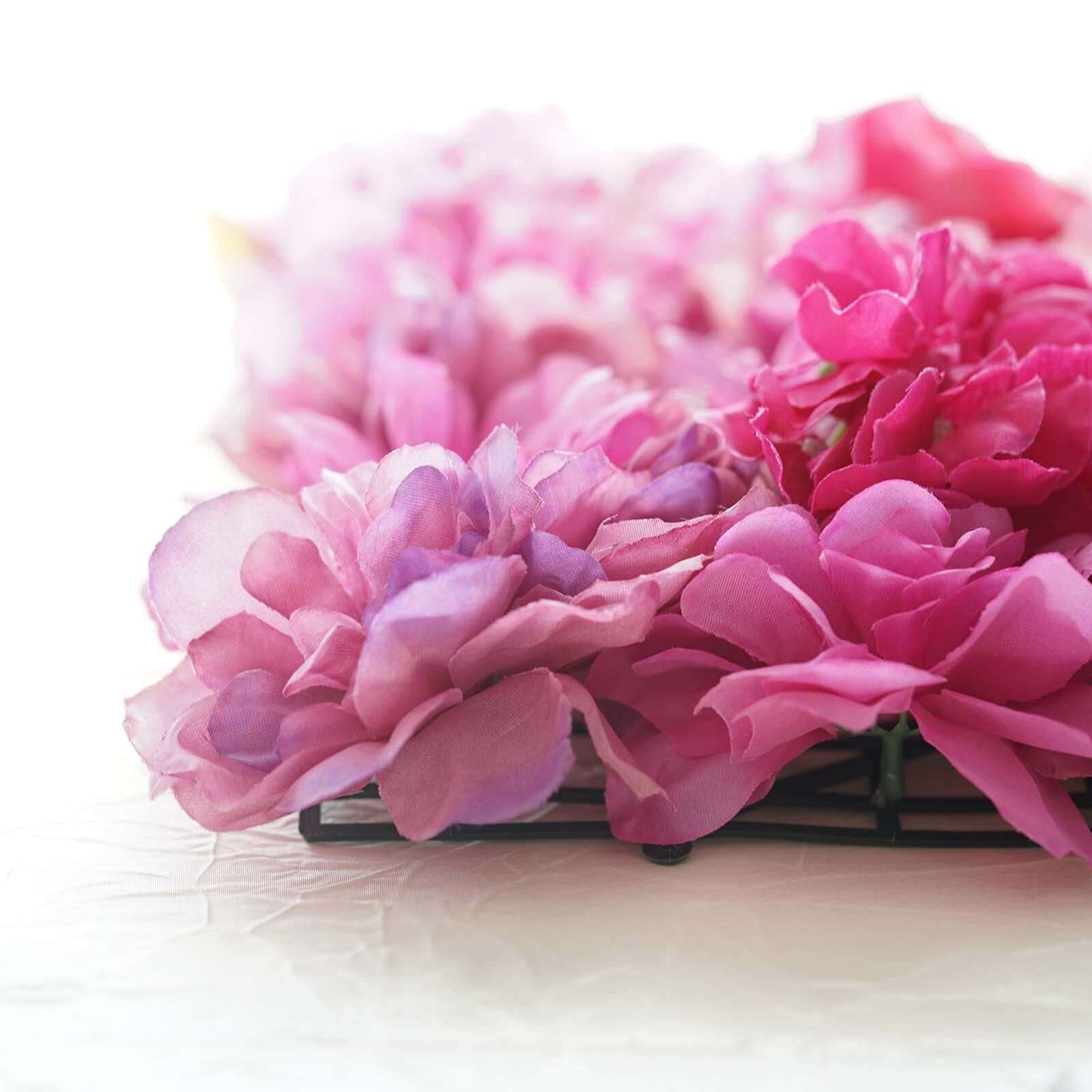 13 Sq ft. Violet Purple UV Protected Assorted Flower Wall Mat Backdrop - 4 Artificial Panels