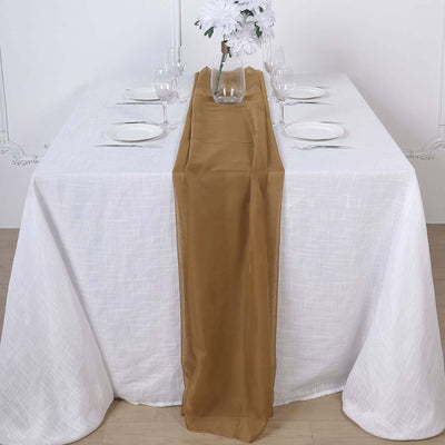 Chiffon 6ft Table Runner Gold - Chic Flowy & Lightweight Table Decor