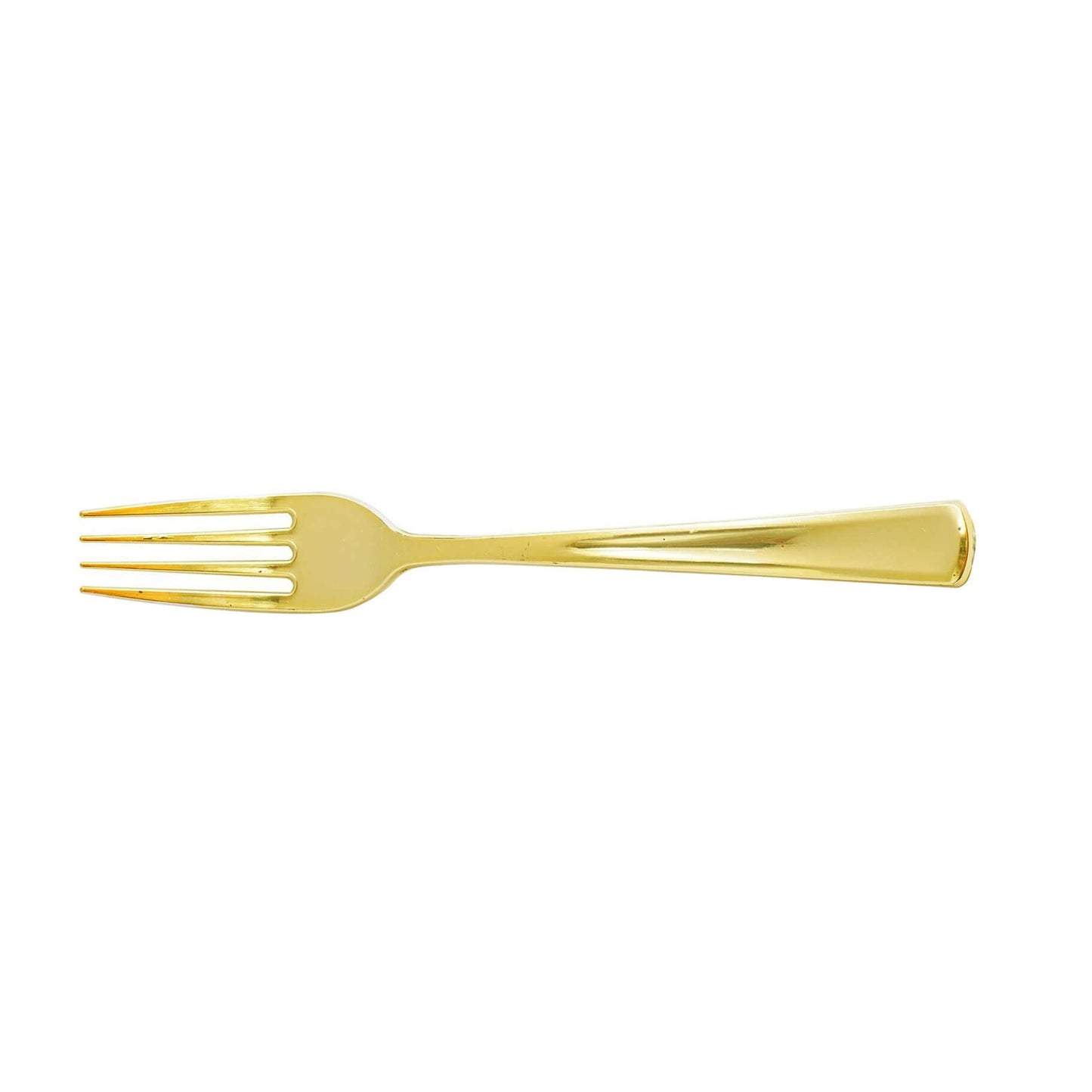 25-Pack Plastic Forks Metallic Gold Classic Heavy Duty - Decorative Disposable Cutlery 7"