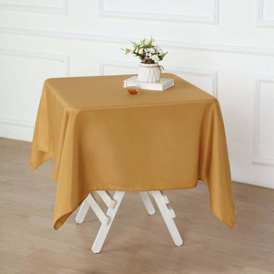 Polyester Square 54"x54" Tablecloth Gold - Wrinkle-Resistant & Durable Table Cover for Events