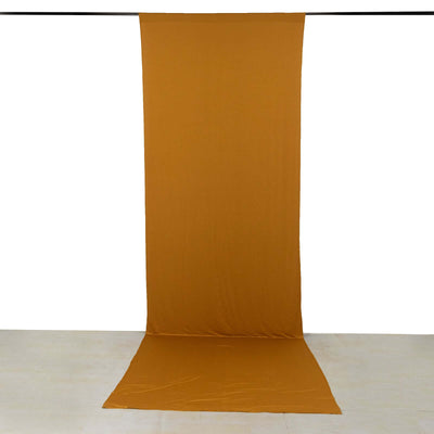 Gold 4-Way Stretch Spandex Event Curtain Drapes, Wrinkle Free Backdrop Event Panel with Rod Pockets - 5ftx16ft