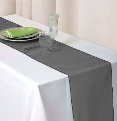10 Pack Sheer Organza 14"x108" Table Runners Black - Soft and Lightweight Table Accent
