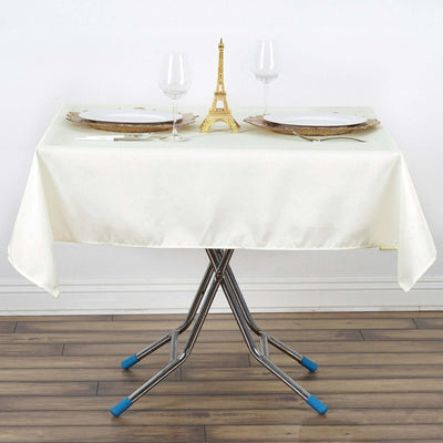 Premium Polyester 54"x54" Square Tablecloth Ivory - Stain and Wrinkle-Resistant 220GSM Table Cover