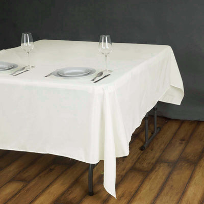 Polyester Square 70"x70" Tablecloth Ivory - Wrinkle-Resistant & Durable Table Cover