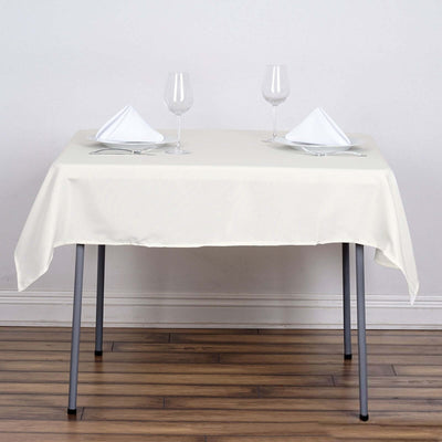 Polyester Square 54"x54" Tablecloth Ivory - Wrinkle-Resistant & Durable Table Cover