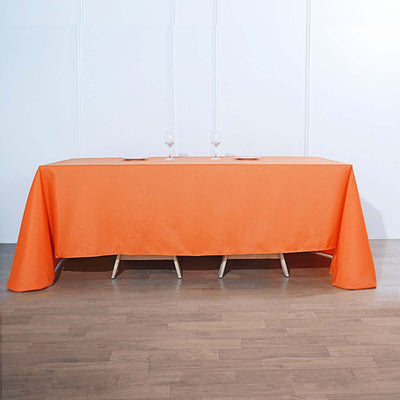 Polyester 90"x132" Rectangle Tablecloth Orange - Seamless Wrinkle-Resistant Table Cover