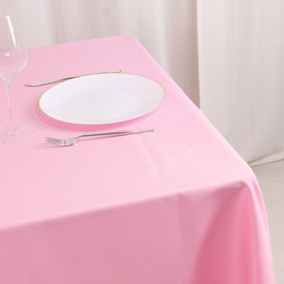 Premium Polyester 70"x70" Table Overlay Square Tablecloth Pink 220GSM Wrinkle-Resistant Table Cover