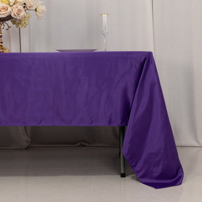 Lamour Satin 60"x126" Rectangle Tablecloth Purple - Soft & Silk-Like Table Cover