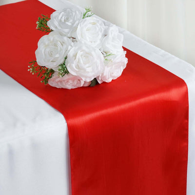 Satin 12"x108" Table Runner Red - Stylish Table Linen