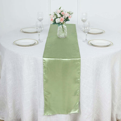 Satin 12"x108" Table Runner Sage Green - Stylish Table Linen