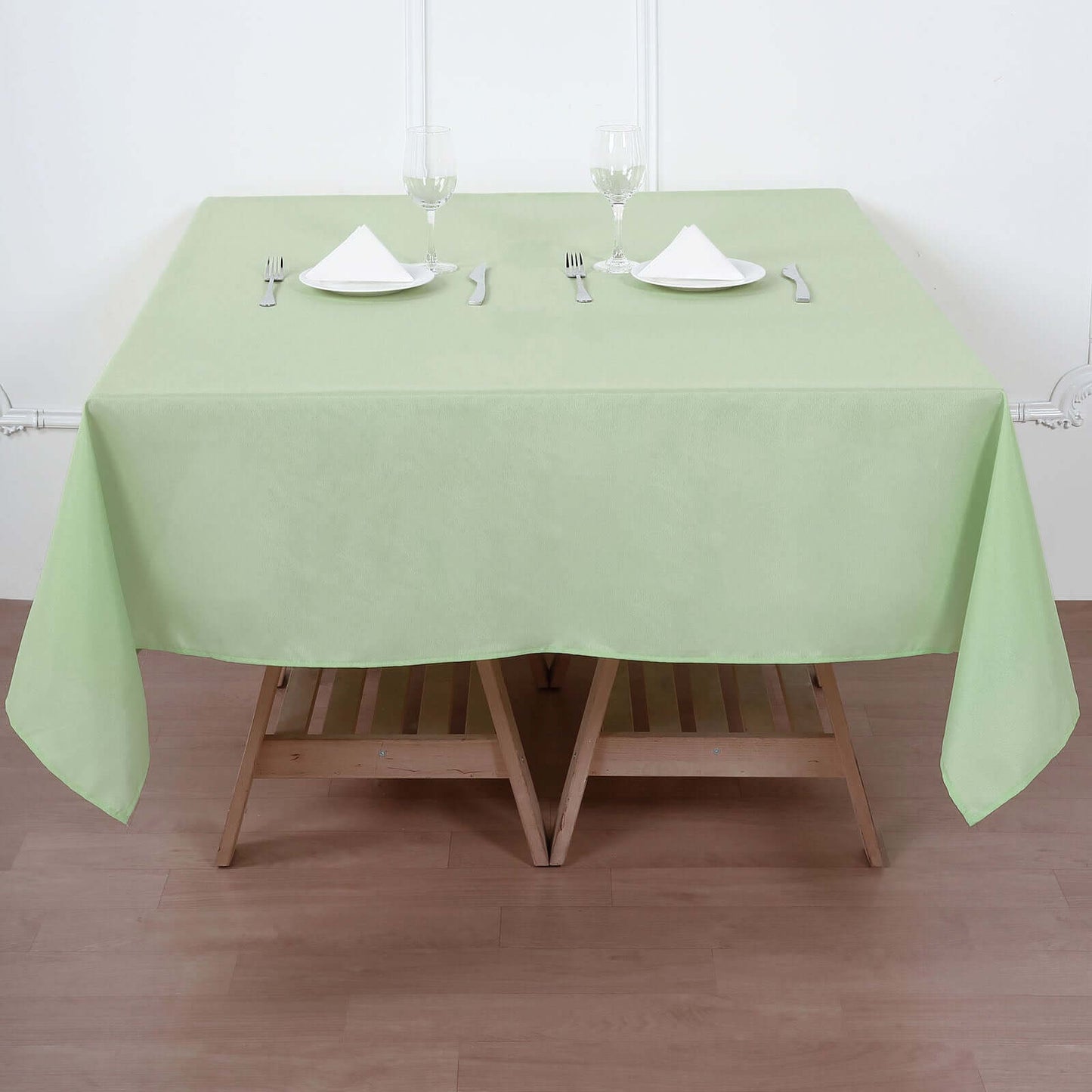 Polyester Square 70"x70" Tablecloth Sage Green - Wrinkle-Resistant & Durable Table Cover