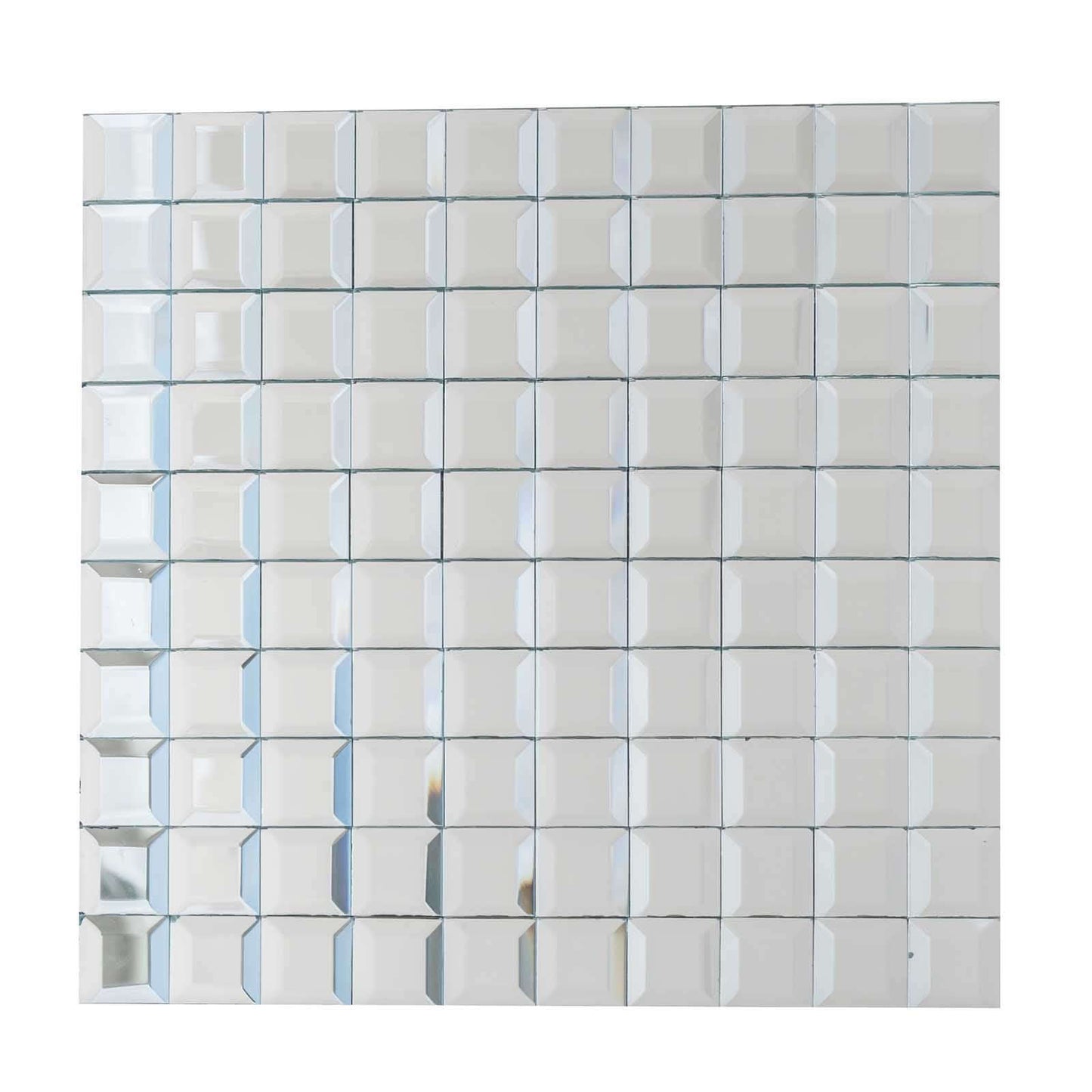 10 Pack 10 Sq ft Silver Peel and Stick Backsplash Mirror Wall Tiles