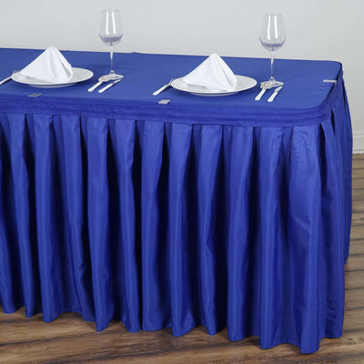 Polyester 17ft Table Skirt Royal Blue - Classic Pleated Design