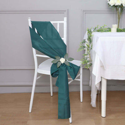 5 Pack Polyester Chair Sashes Peacock Teal 6"x108"