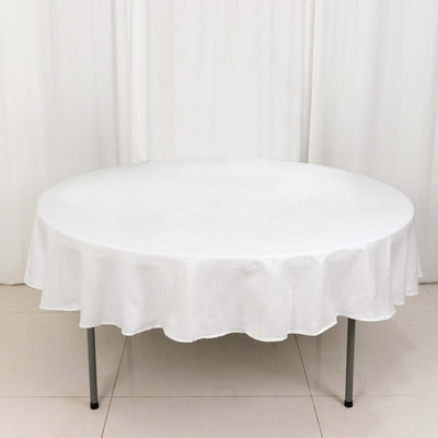 100% Cotton 90" Round Tablecloth White Linen - Sophisticated, Soft & Breathable Table Cover