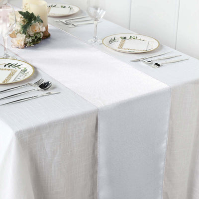 Polyester 12"x108" Table Runner White - Durable & Wrinkle-Resistant Table Decor for All Occasions