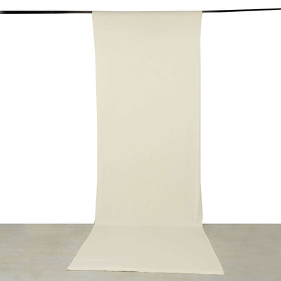 Ivory 4-Way Stretch Spandex Event Curtain Drapes, Wrinkle Free Backdrop Event Panel with Rod Pockets - 5ftx16ft