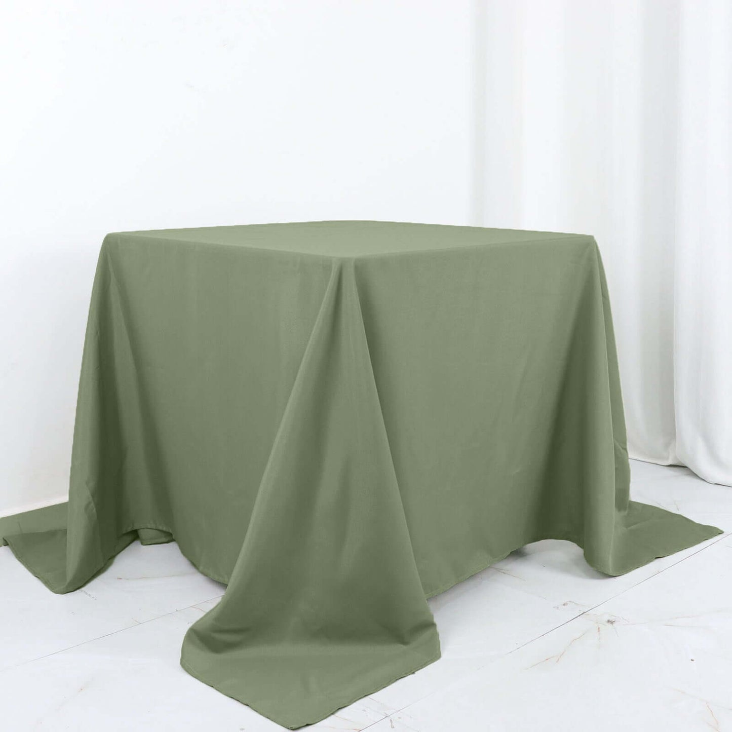 Polyester Square 90"x90" Tablecloth Dusty Sage Green - Wrinkle-Resistant & Durable Table Cover
