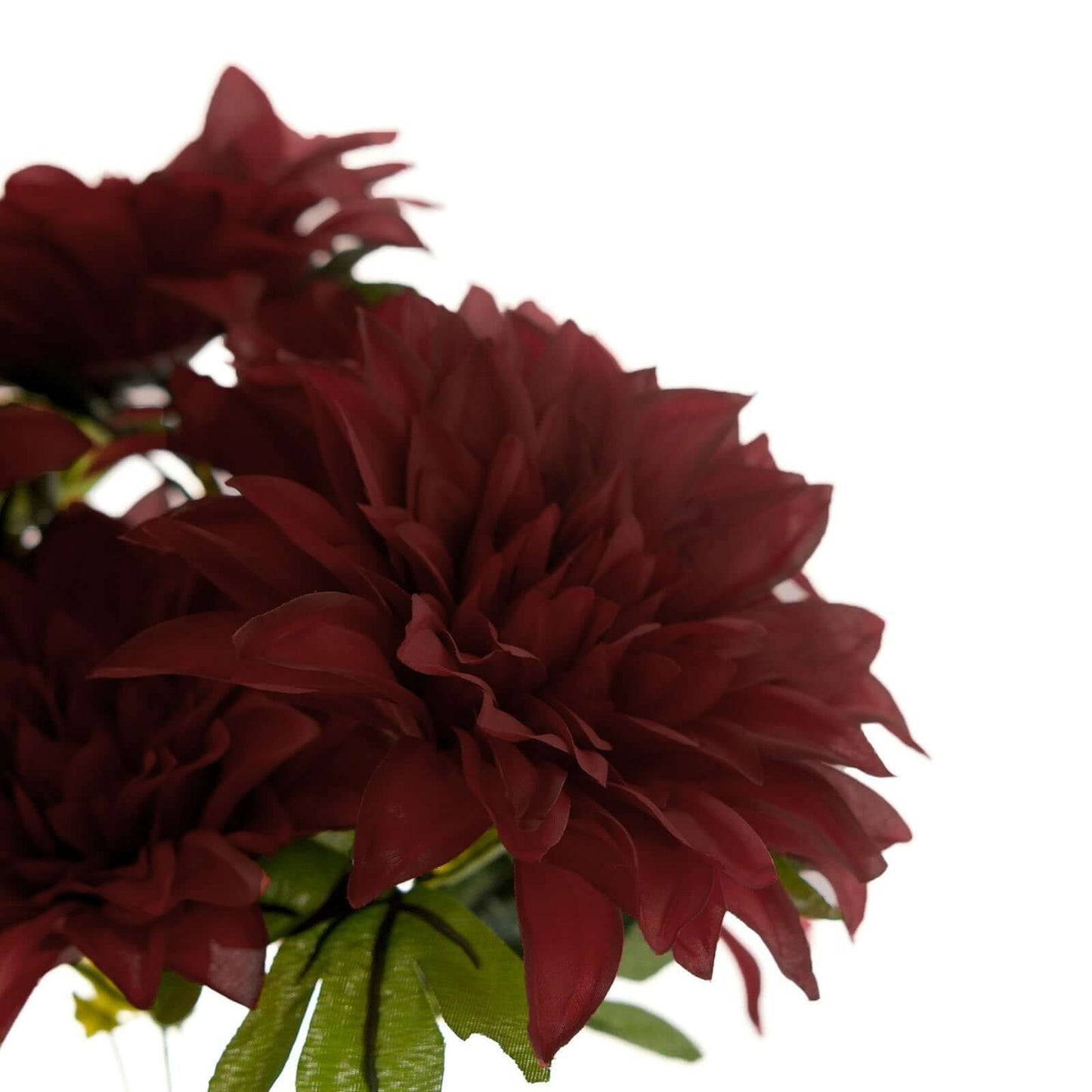 2 Bouquets 20" Burgundy Artificial Silk Dahlia Flower Spray Bushes
