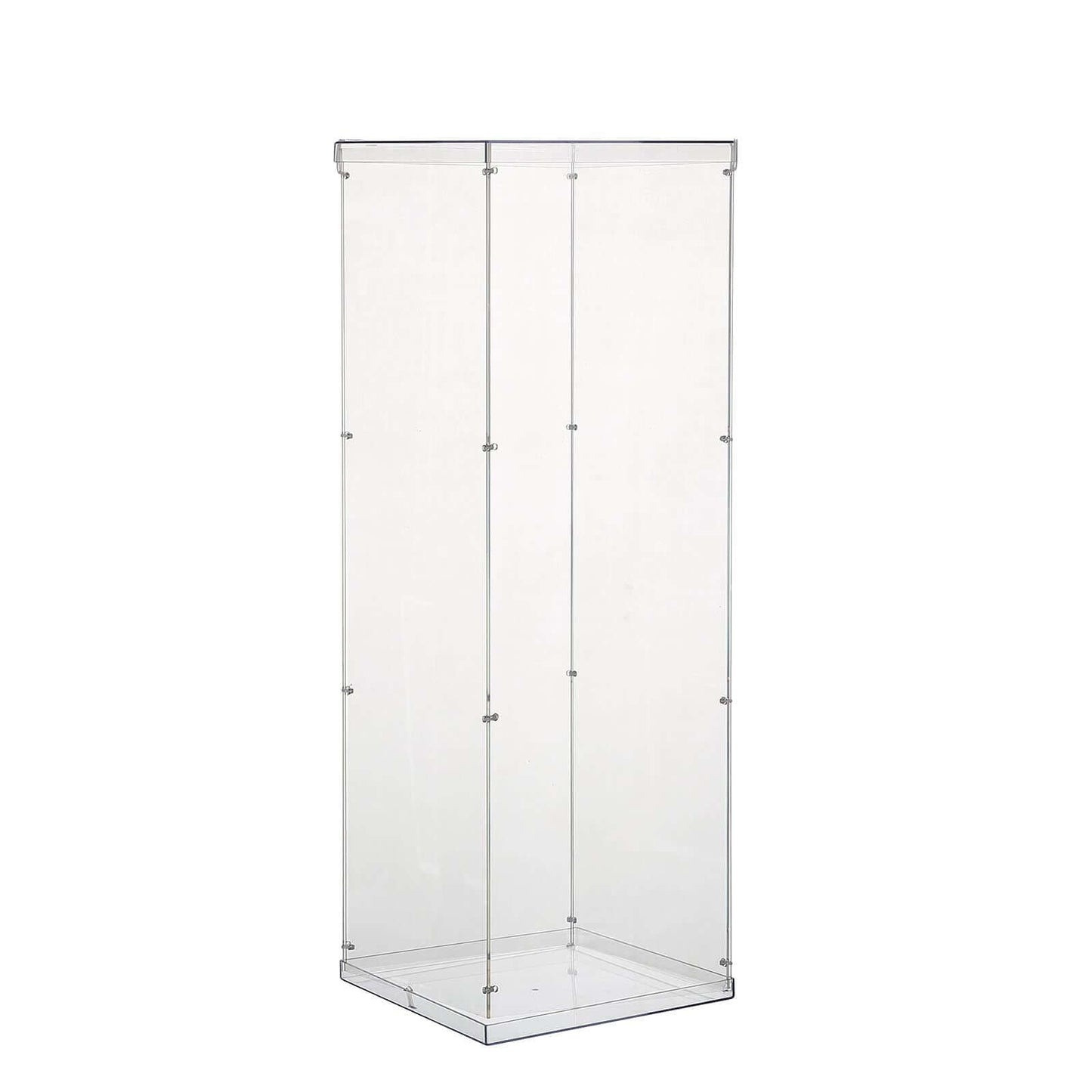 32" Clear Acrylic Display Box, Transparent Pedestal Riser with Interchangeable Lid and Base