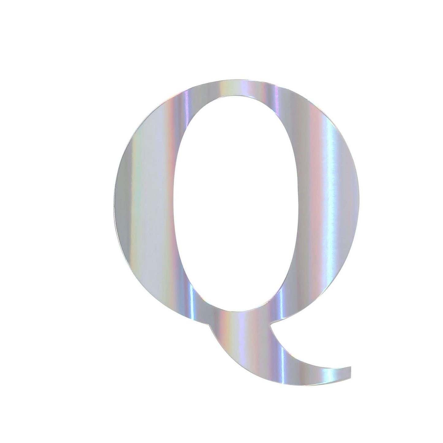 4-Pack Stickers Banner Custom Alphabet "Q" Design Iridescent - Text Stick-On Decorative Letters 5"