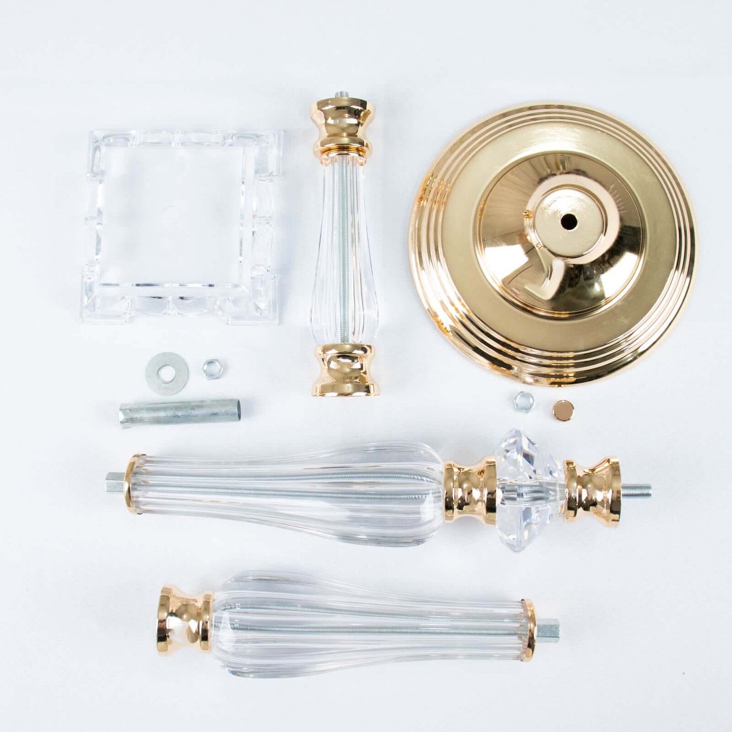 Acrylic Crystal Pillar Candle Stand Gold/Clear - Table Centerpiece and Wedding Flower Bowl Pedestal 32"