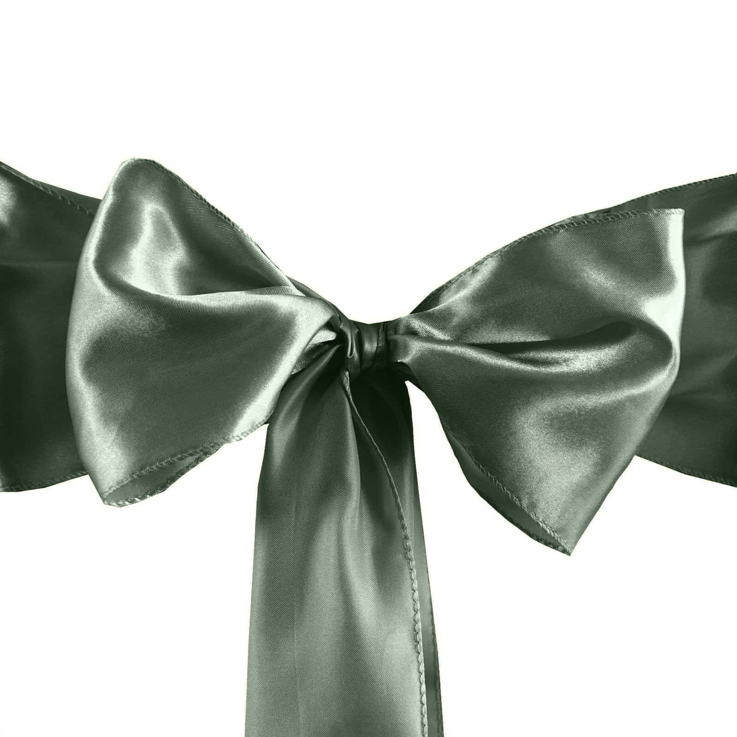 5 Pack Satin Chair Sashes Dusty Sage Green - Durable Chair Bows with Shiny Finish 6"x106"