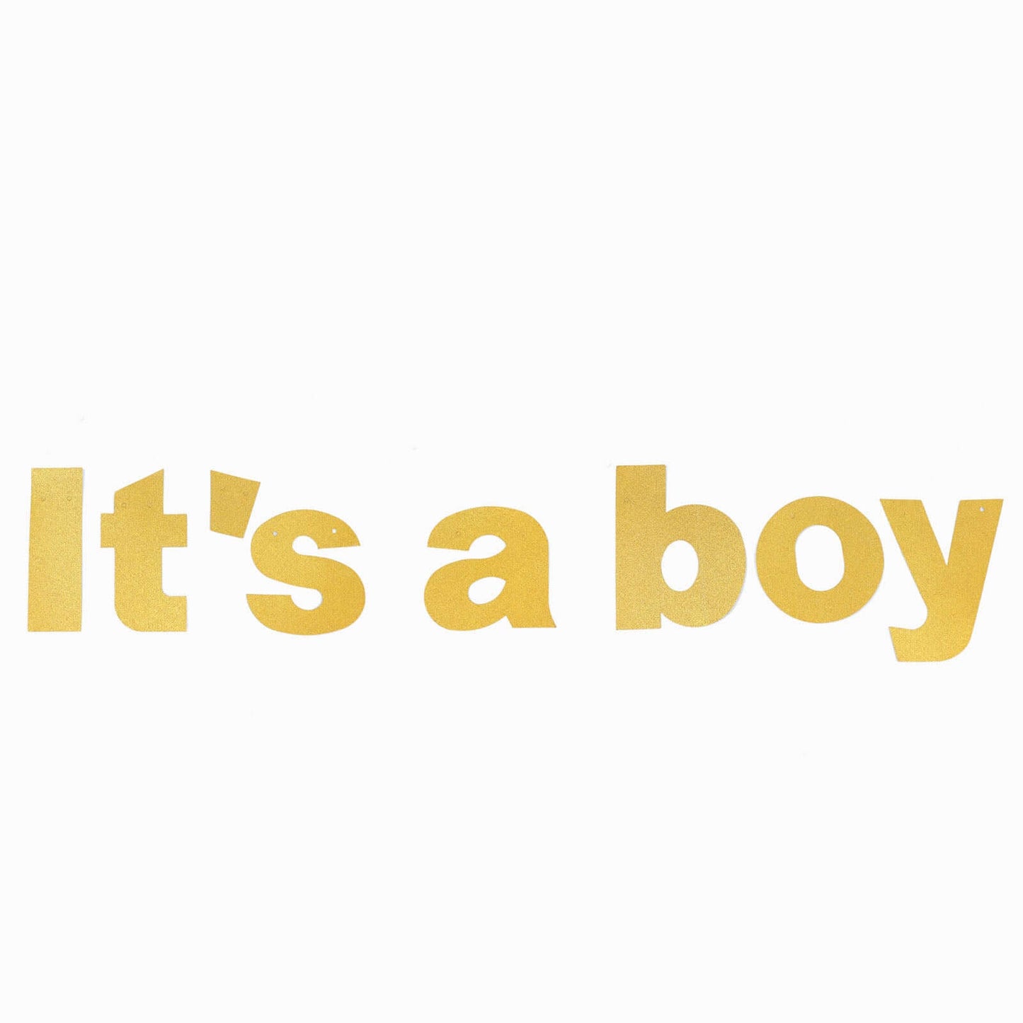 3ft Gold Glittered It's a Boy Paper Hanging Gender Reveal Garland Banner, Baby Shower Banner