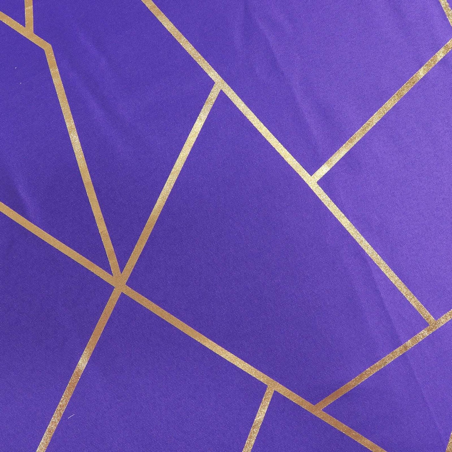 Polyester 90"x132" Rectangle Tablecloth Purple Seamless with Gold Foil Geometric Pattern - Wrinkle-Resistant Seamless Table Cover