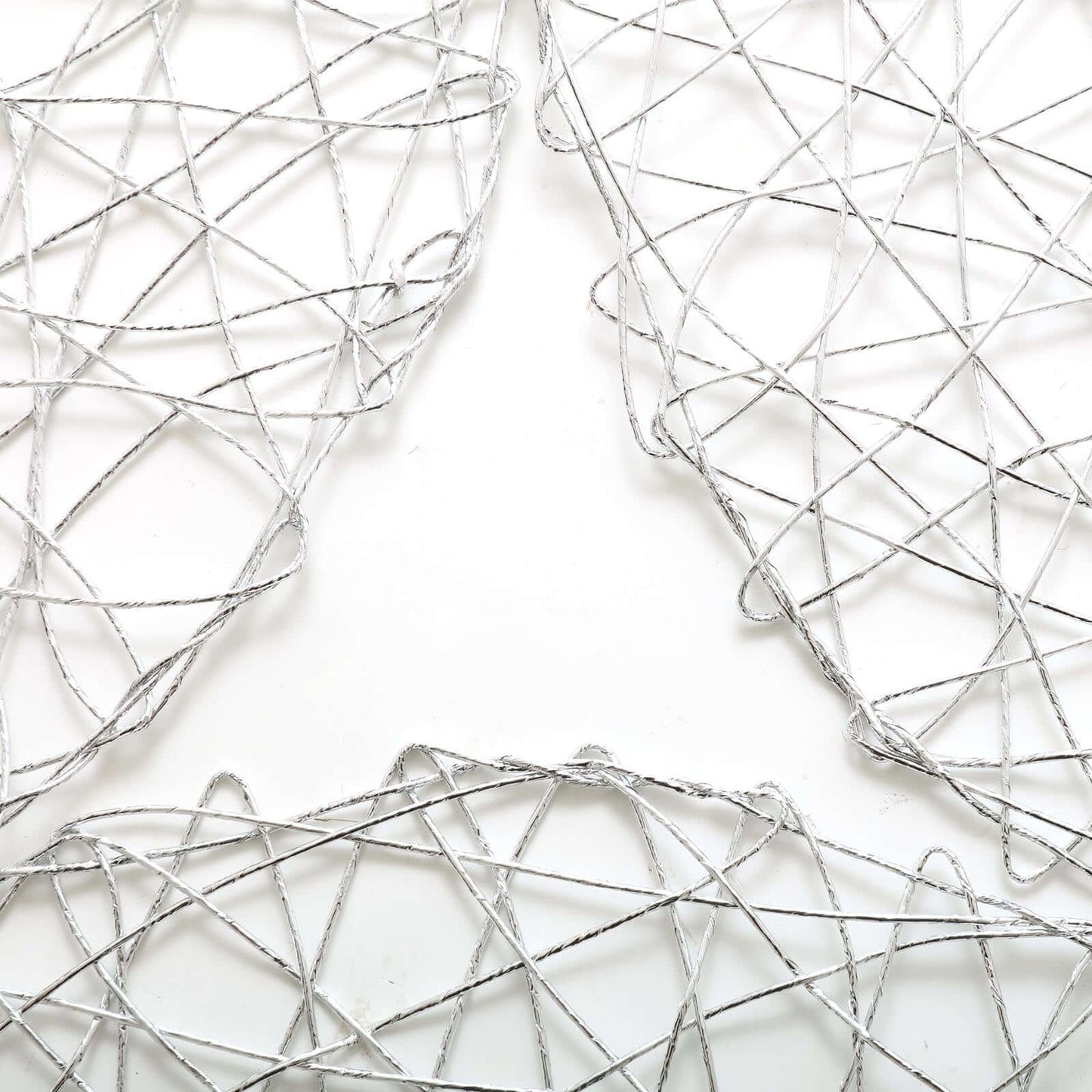 6-Pack Table Placemats Woven Fiber Design Silver Round - Disposable Mats for Dining and Events 15"