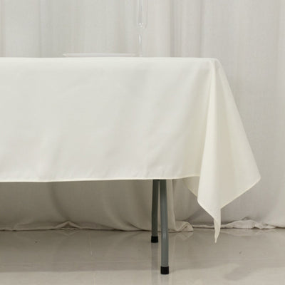 Fire Retardant Premium Polyester 60"x102" Rectangular Tablecloth Ivory - High-Performance Table Cover
